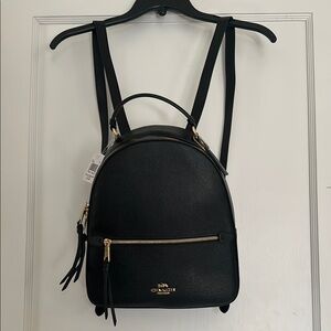 Coach Black Backpack with Adjustable Straps and Gold Zippers